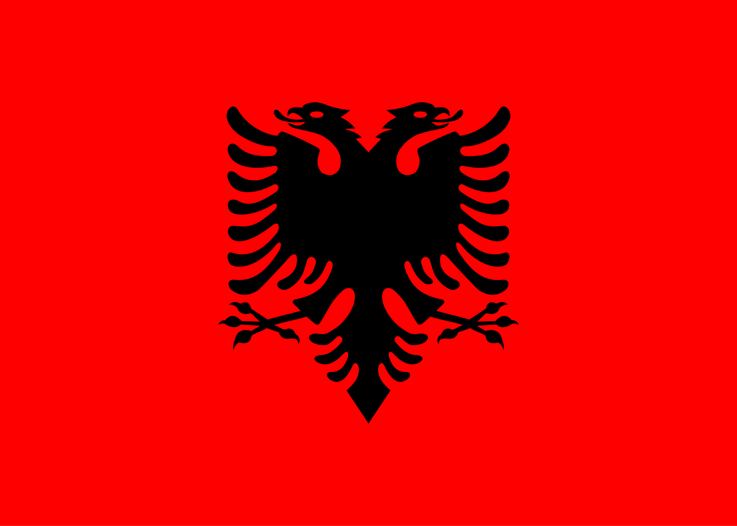 Bandera de Albania | Águila Bicéfala Negra sobre Rojo | Envío Gratis