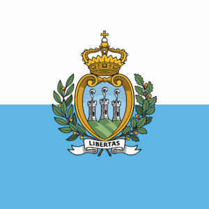 Bandera de San Marino | Blanco y Azul con Escudo | Envío Gratis
