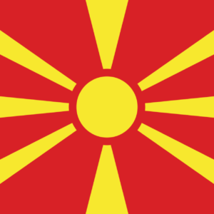 Bandera de Macedonia del Norte | Sol Dorado en Rojo | Envío Gratis
