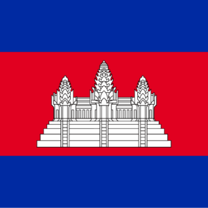 Bandera Camboya Angkor Wat única mundial 60x90 fabricación española poliéster 115g templo jemer