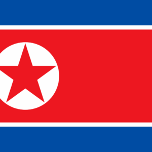 Bandera Corea del Norte estrella roja 60x90 fabricación española poliéster 115g RPDC