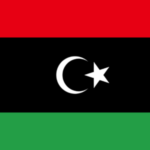 Bandera Libia tricolor 60x90 fabricación española poliéster 115g rojo negro verde