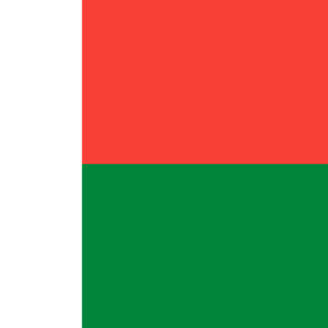 Bandera Madagascar franja blanca 60x90 fabricación española poliéster 115g Merina Hova