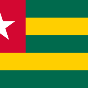 Bandera Togo cinco franjas 60x90 fabricación española poliéster 115g Paul Ahyi