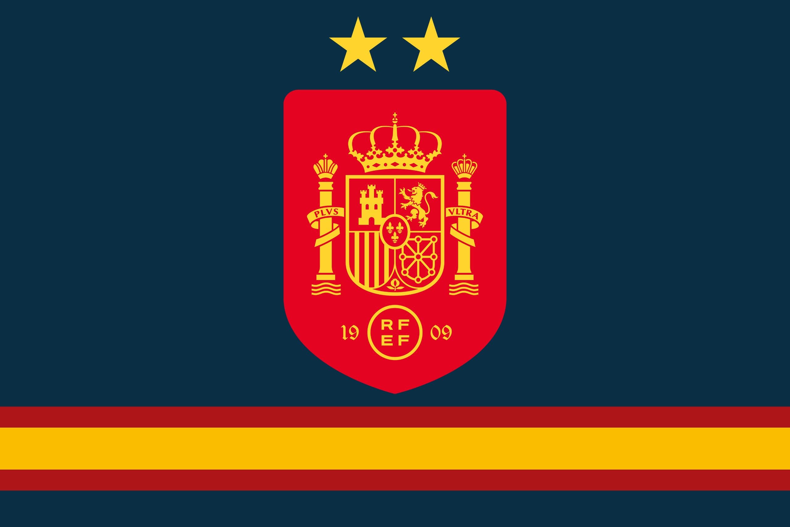 bandera España azul dos estrellas RFEF escudo oficial
