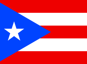 bandera de Puerto Rico oficial triángulo azul y estrella blanca