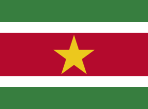 bandera de Surinam oficial verde roja blanca con estrella amarilla