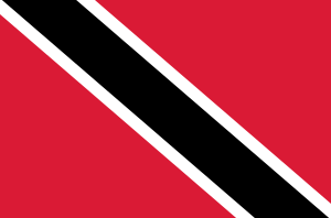 bandera de Trinidad y Tobago oficial roja con franja diagonal