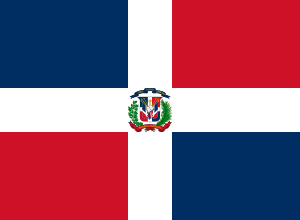 bandera de República Dominicana oficial cruz blanca y escudo central