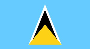 bandera de Santa Lucía oficial azul celeste con triángulo central